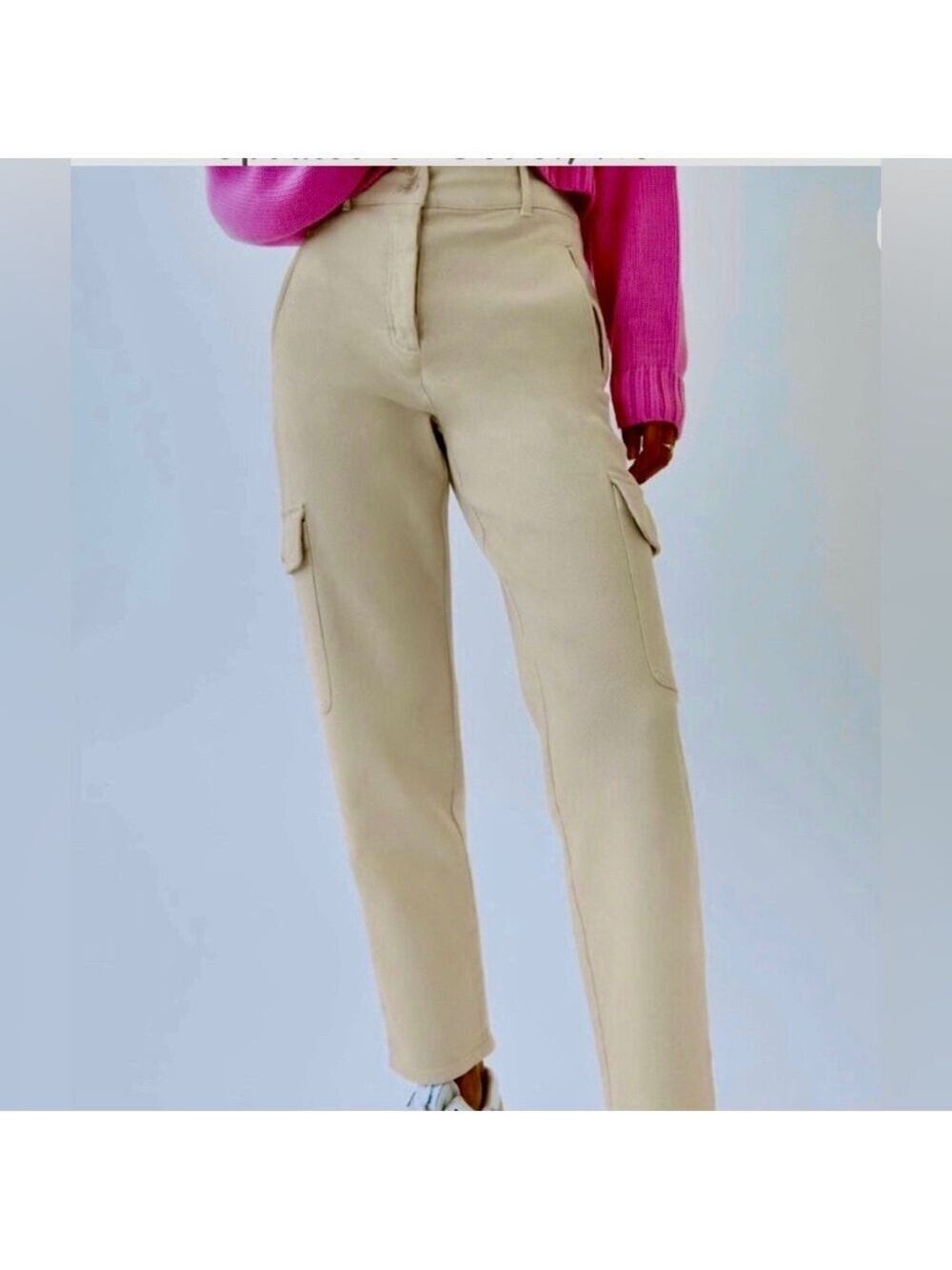Aritzia Wilfred| Modern Barrel Leg Cargo Pant Size 6 | Dark Oat.p34